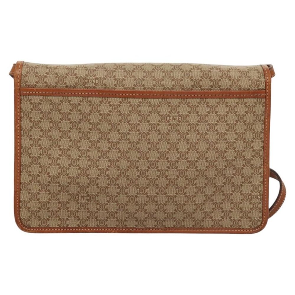 CELINE Macadam Canvas Shoulder Bag Beige Gold Auth - Picture 3 of 16